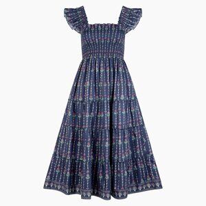 Hill House Ellie Nap Dress - Navy Trailing Fern